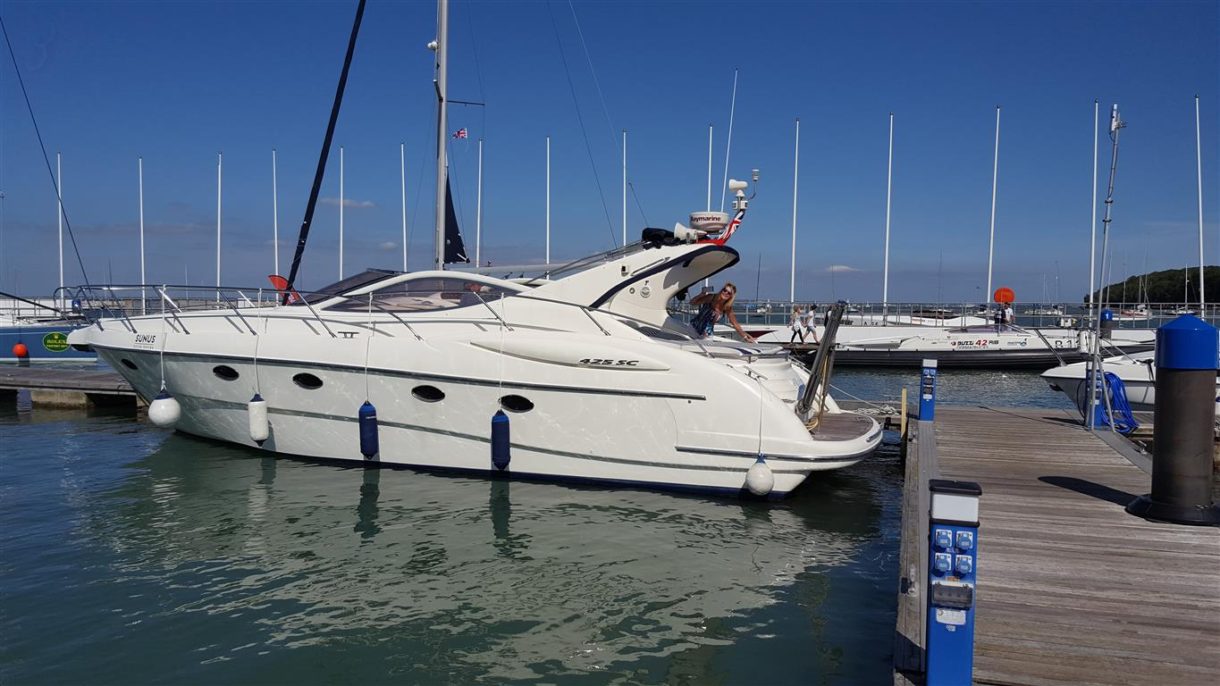 Allegro at West Cowes Yacht Haven Cowes Toorquay Powerboat Race 2017 Hamble Powerboat Charters